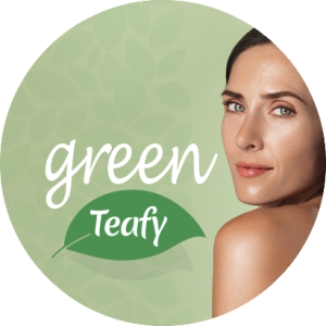 Donna felice con Green Teafy